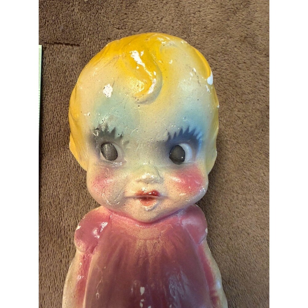 Vintage Little Girl Kewpie Chalkware Carnival Prize 9” - Picture 2 of 6